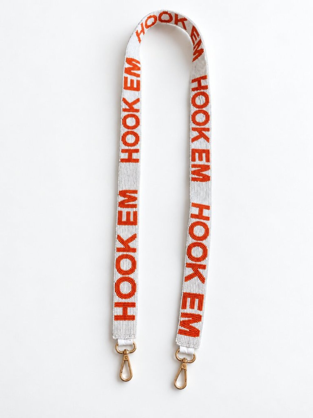 Hook Em Beaded Purse Strap Orange White Texas Longhorns Game Day Clear Bag Strap